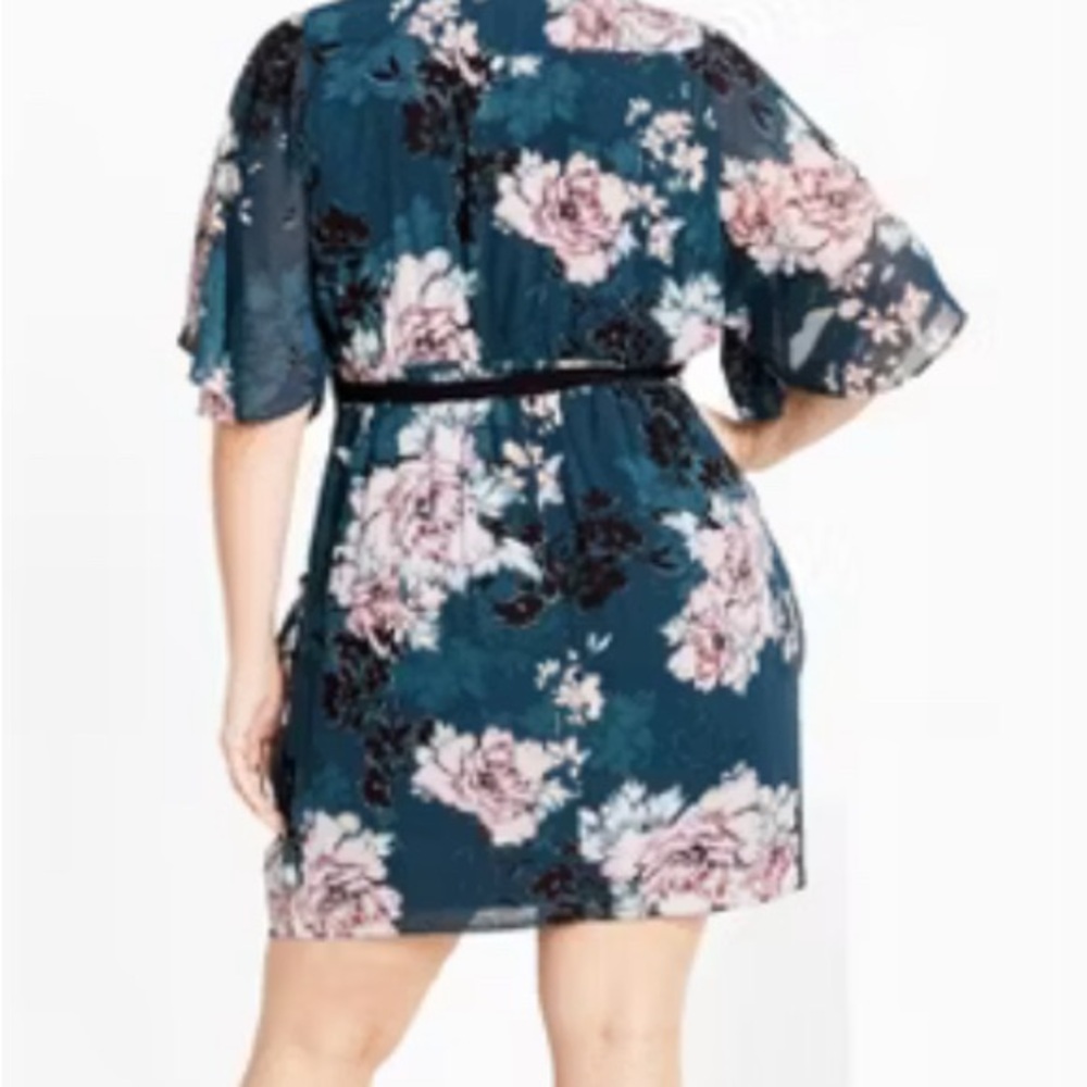 Women's Plus Size Jade Blossom Dress - jade | CITY CHIC Size 18 (MSRP $109) NWT - Picture 2 of 6